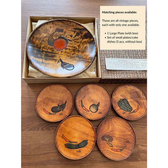 [Like New] Vintage Japanese Large Wooden Plate, hand-carved, urushi finish - Picture 5 of 15